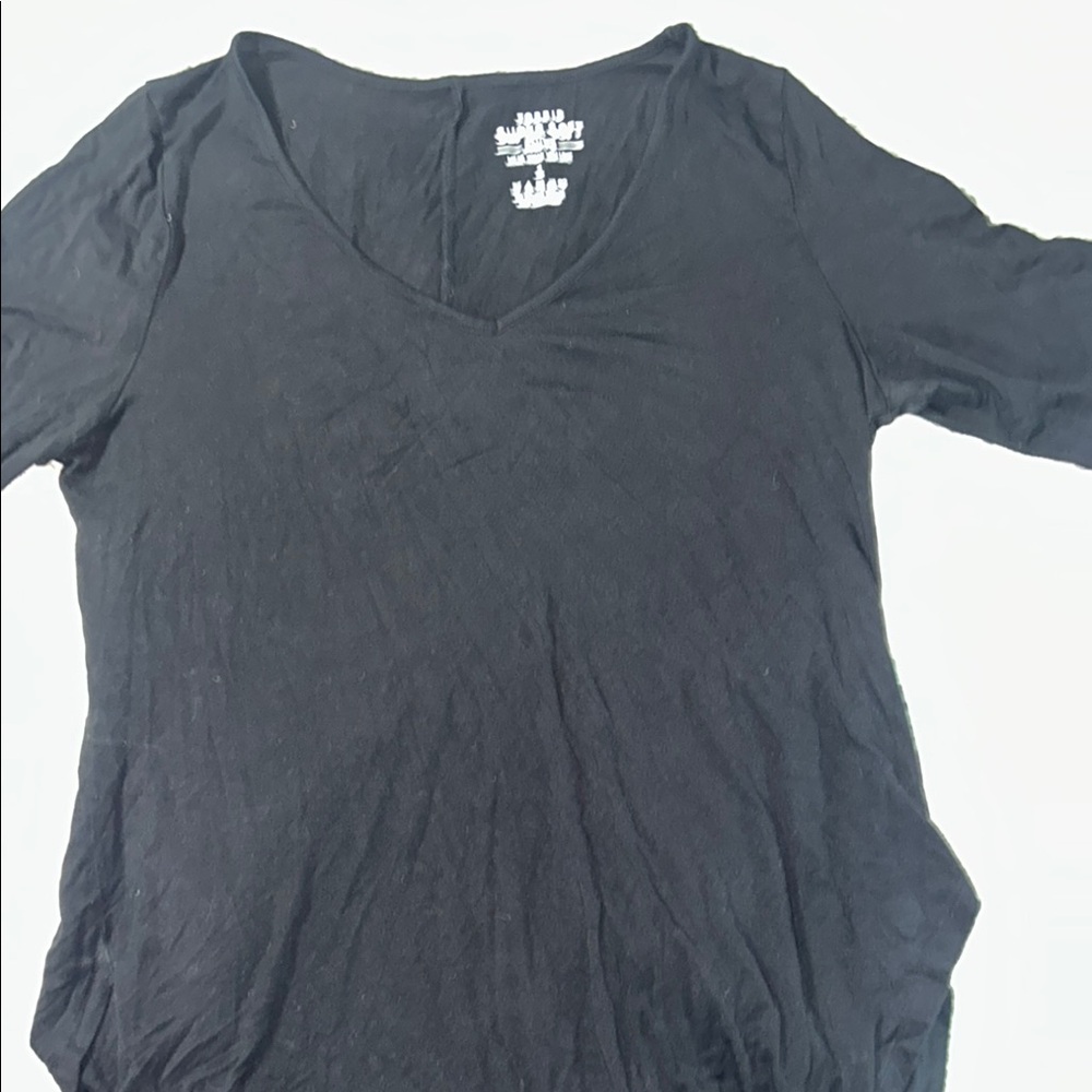 Torrid Gray Fitted 3/4 Sleeve T-Shirt